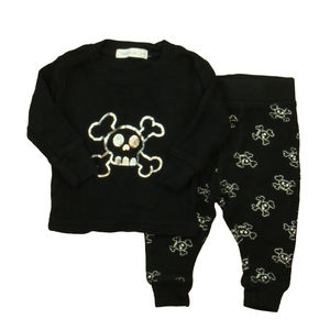 Little Mish Boys Black | Silver Apparel Sets size: 3 Months